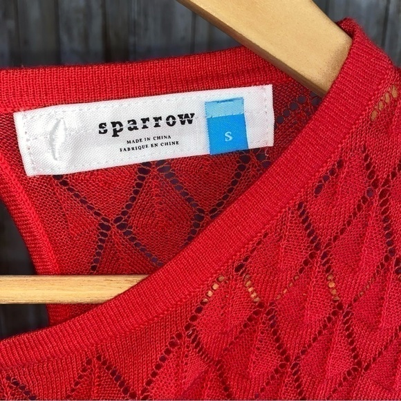 Anthropologie Sparrow Red Open Top Sweater - Picture 5 of 5